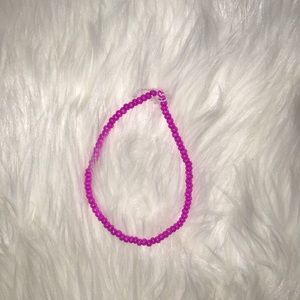 HOT PINK BEADED CHOKER